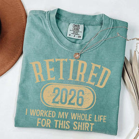 Funny Retirement Distressed Retired Est 2026 T-Shirt