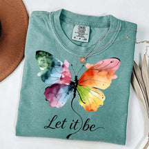 Let It Be Rainbow Butterfly Women T-Shirt