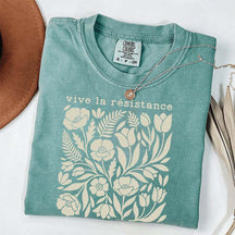 Vive La Resistance Floral Pattern Resist T-Shirt