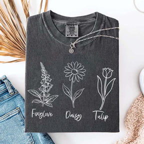 FDT Floral Foxglove Daisy Tulip T-Shirt