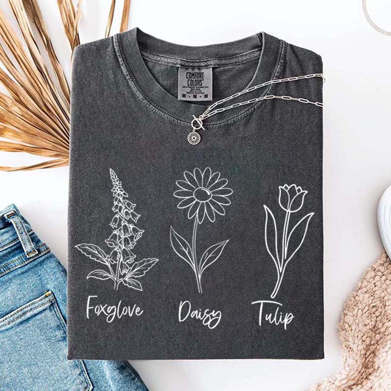 FDT Floral Foxglove Daisy Tulip T-Shirt