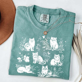Vintage 90s Cats Pet Floral T-Shirt