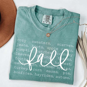 Cozy Fall Autumn Favorites Word Simple T-Shirt