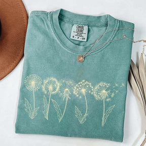 Dandelion Floral Comfort Colors Womens T-Shirt