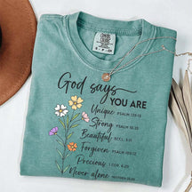 God Says That You Are Floral T-Shirt