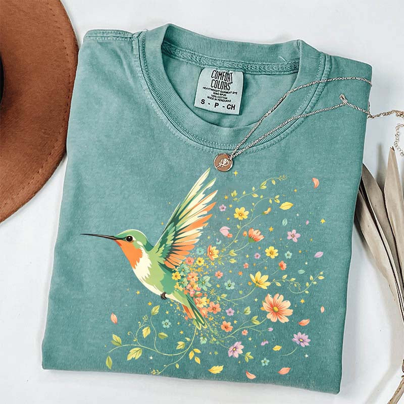 Hummingbird Wildflower Botanical Nature T-Shirt