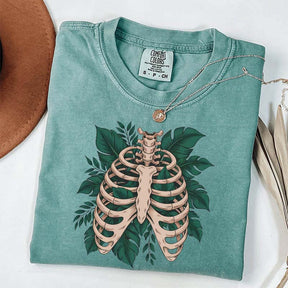 Skeleton Green Plant T-Shirt