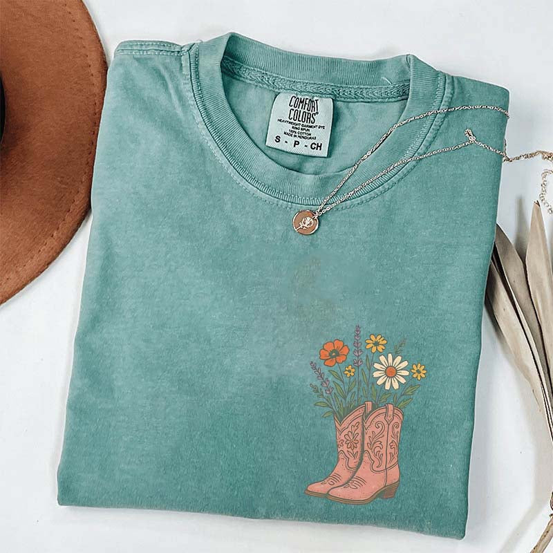 Cowgirl Boots Wildflowers T-Shirt