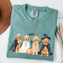 Halloween Golden Retriever Bat T-Shirt
