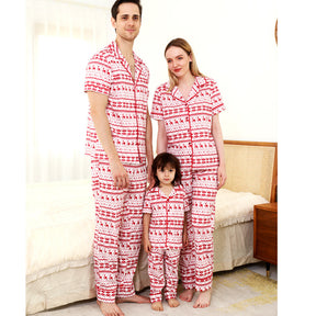 Family Matching Red Print Family Pajamas Set