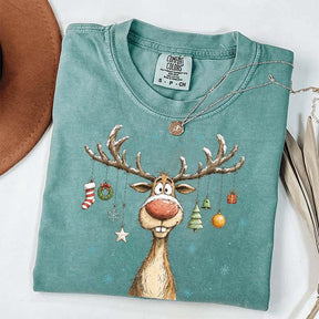 Retro Merry Christmas Retro Reindeer T-Shirt