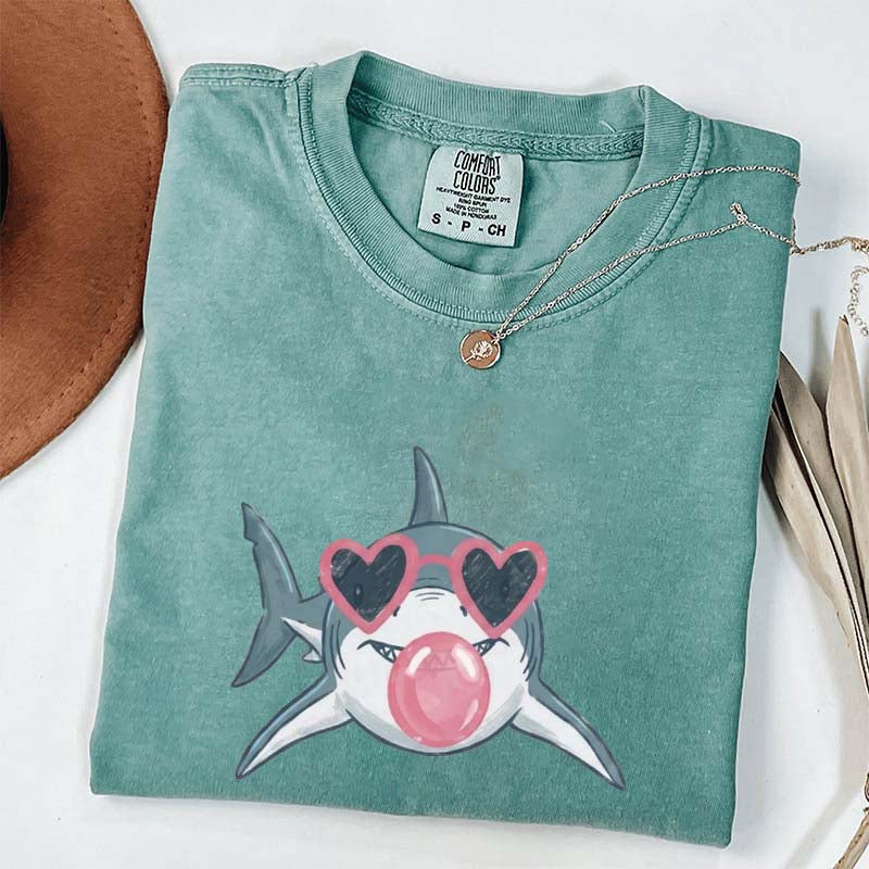 Shark Blowing Bubble Comfort Colors T-Shirt