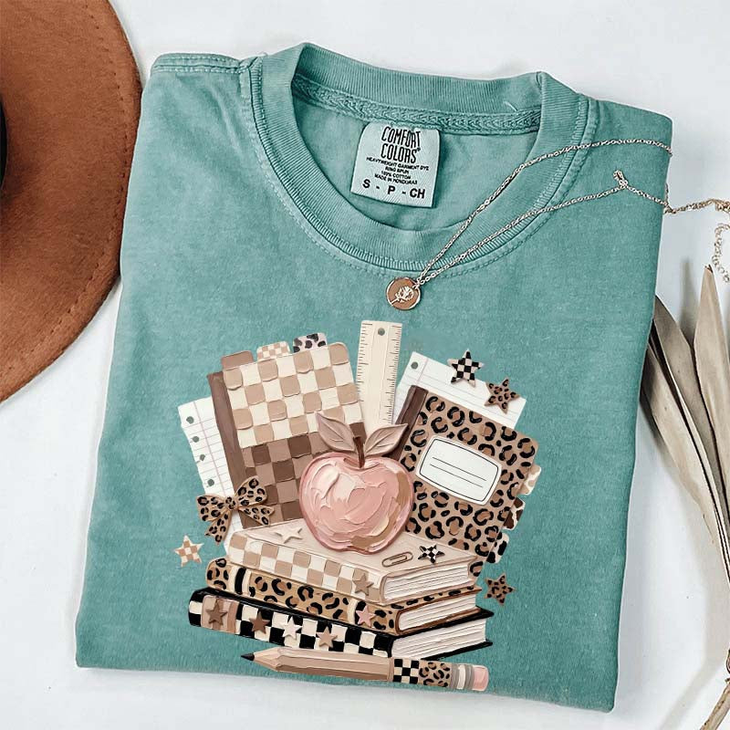 Checkered Leopard Teacher T-Shirt