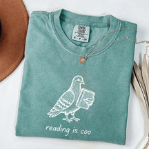 English Teacher Pigeon Reading T-Shirt