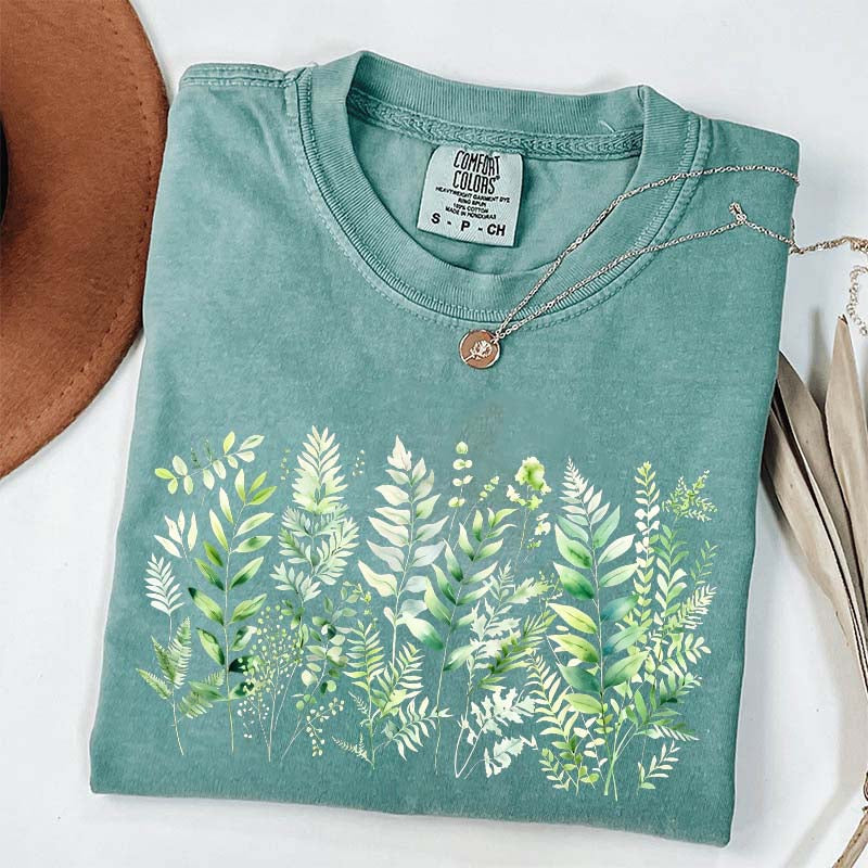 Botanical Fern Leaves Green Foliage T-Shirt