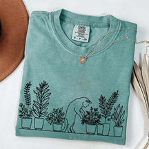 Cats and Plants Line T-Shirt