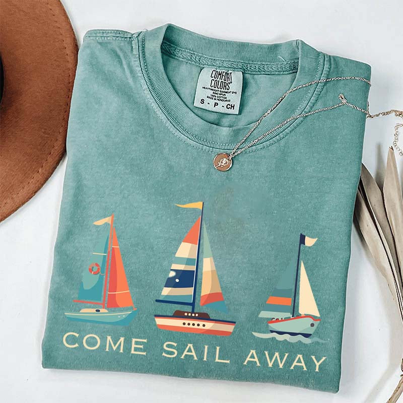 Colorful Sailboat Nautical Beach T-Shirt