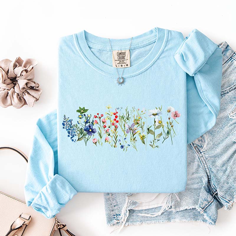 Cottagecore Spring Floral Graphic Sweatshirt