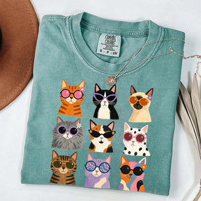 Retro Cool Cats Sunglasses T-Shirt