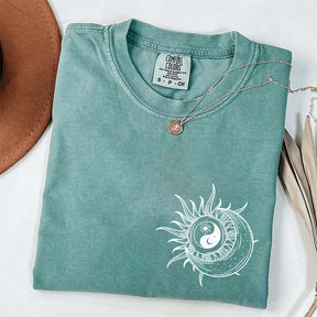 Boho Mystical Moon And Sun Yin Yang T-Shirt