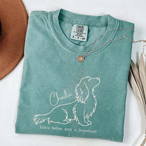 Custom Name Long Hair Dachshund T-Shirt