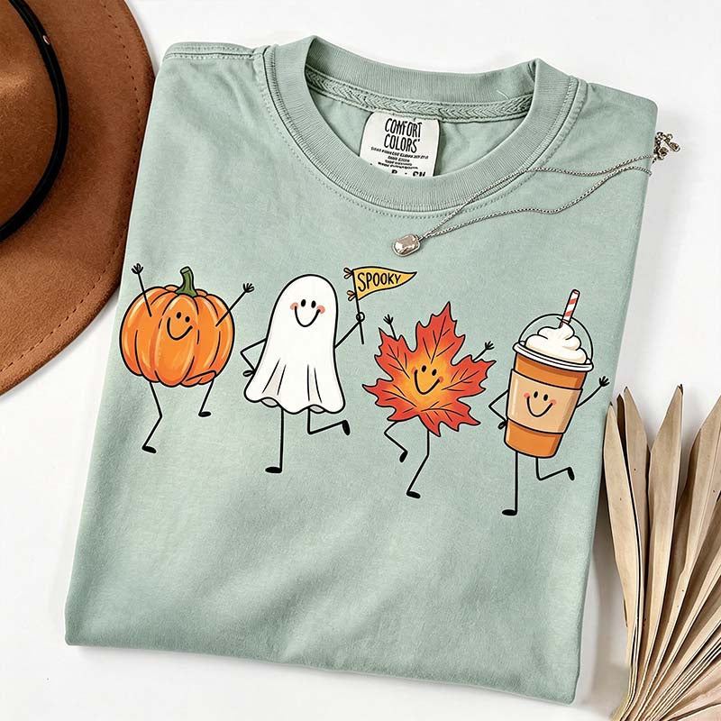 Happy Fall Doodle Smiling Spooky T-Shirt