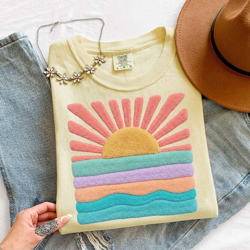 Trendy Aesthetic Sun Printed T-Shirt