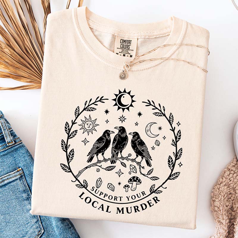 Support Your Local Murder Sun And Moon T-Shirt