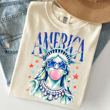 America Statue of Liberty Blowing Bubble Gum T-Shirt