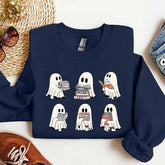 Ghost Reading Books Librarian Sweatshirt