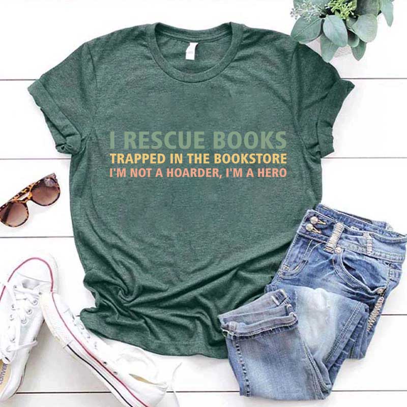 I Rescue Books Booksellers Literary Funny T-Shirt