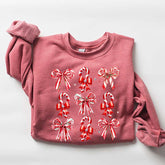 Coquette Christmas Candy Sweatshirt