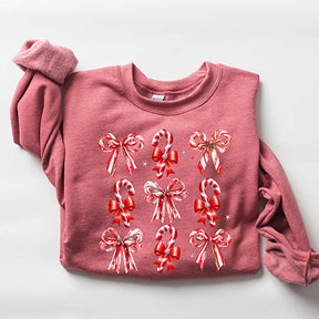 Coquette Christmas Candy Sweatshirt