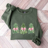 Coquette Bow Christmas Tree Sweatshirt