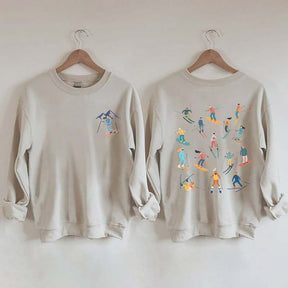 Retro Cute Ski Girl Sweatshirt