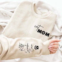 Custom Cat Mom Pet Name Sweatshirt