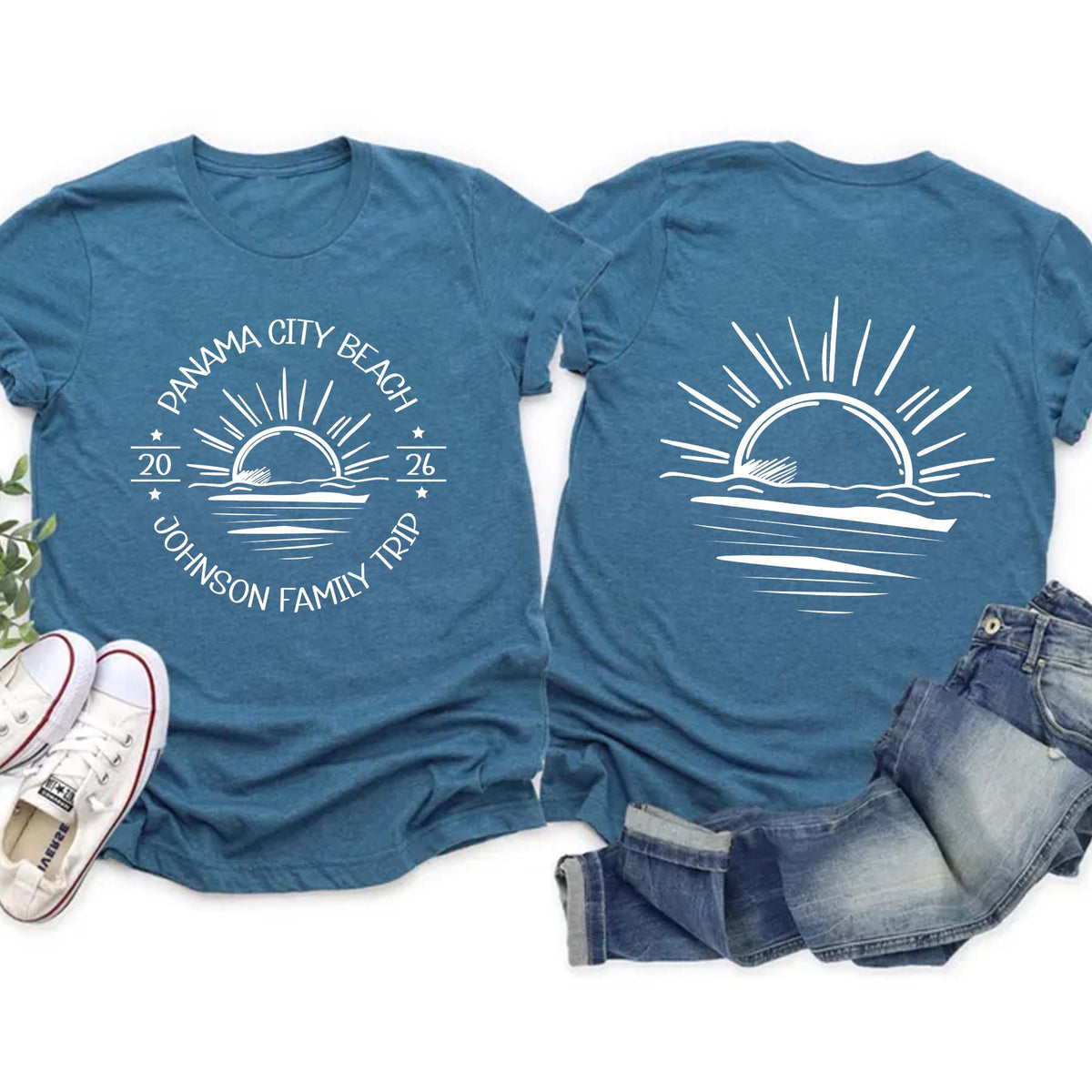 Custom Sun Family Beach Vacation T-Shirt