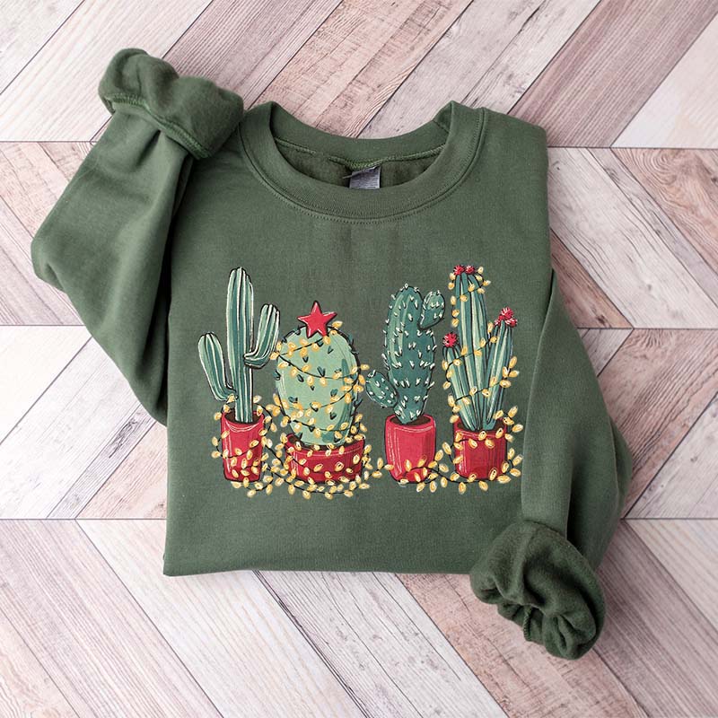 Christmas Cactus Cute Sweatshirt