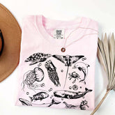 Sea Animals 90s Vintage Style T-Shirt