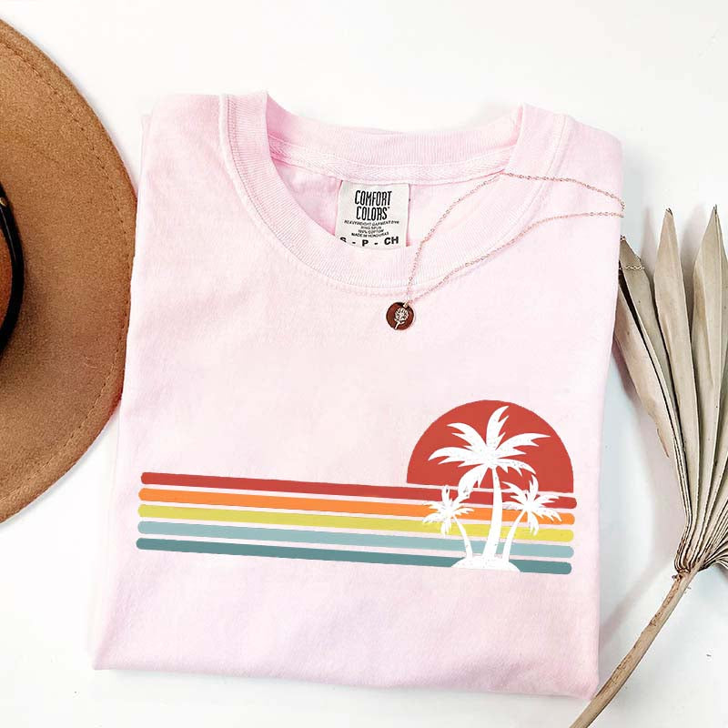 Retro Tropical Island Palm Tree T-Shirt