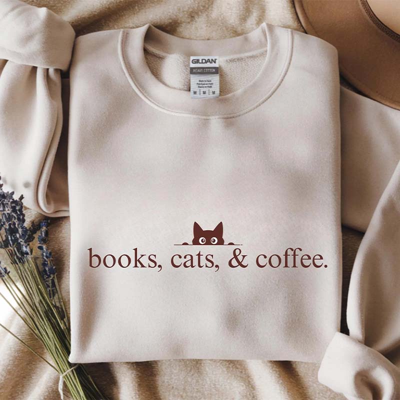 Books Cats & Coffee Sweatshirt