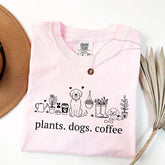 Plant and Dog Lover Summer T-Shirt