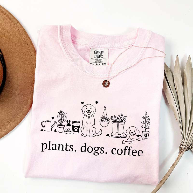 Plant and Dog Lover Summer T-Shirt
