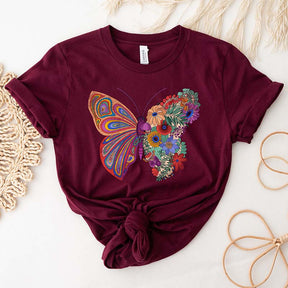 Floral Butterfly Groovy Flower T-Shirt