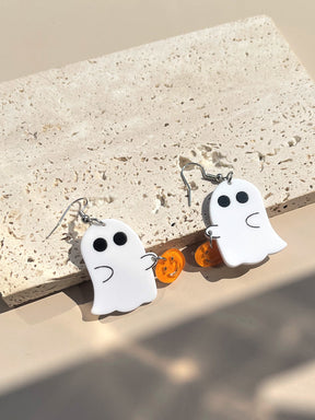 Cute Ghost Pumpkin Halloween Cartoon Earrings