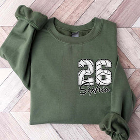 Custom Volleyball Number Sweatshirt