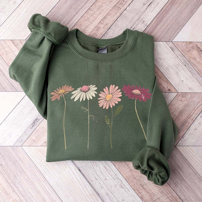 Vintage Floral Boho Wildflower Cottagecore Sweatshirt