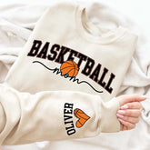 Personalized Basketball Mom Kids Name On Sleeve Sweatshirt
