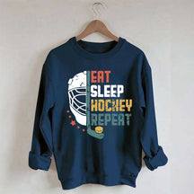 Eat Sleep Hcokey Repeat Team Sweatshirt