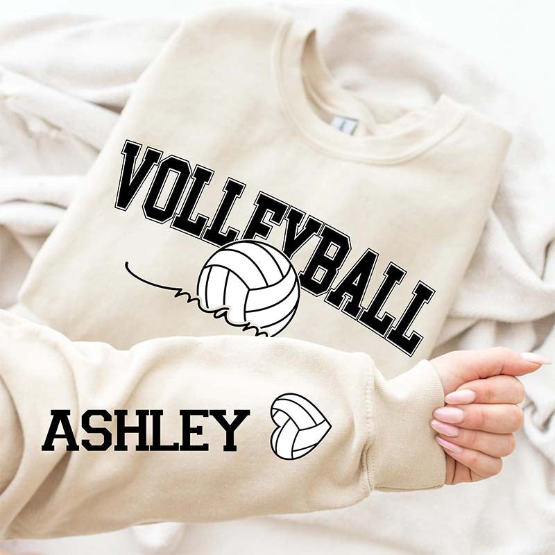 Personalized Name Sleeve Volleyball Sweatshirt